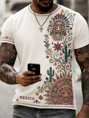 Men's Mexico Football Fan Art Print T-Shirt