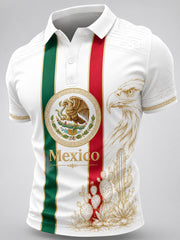 Men's Mexico Football Fan Art Print Polo