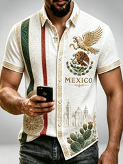 Men's Mexican Football Fan Art Print Shirt