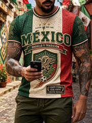 Men's Mexico Football Lover Art Printed T-shirt
