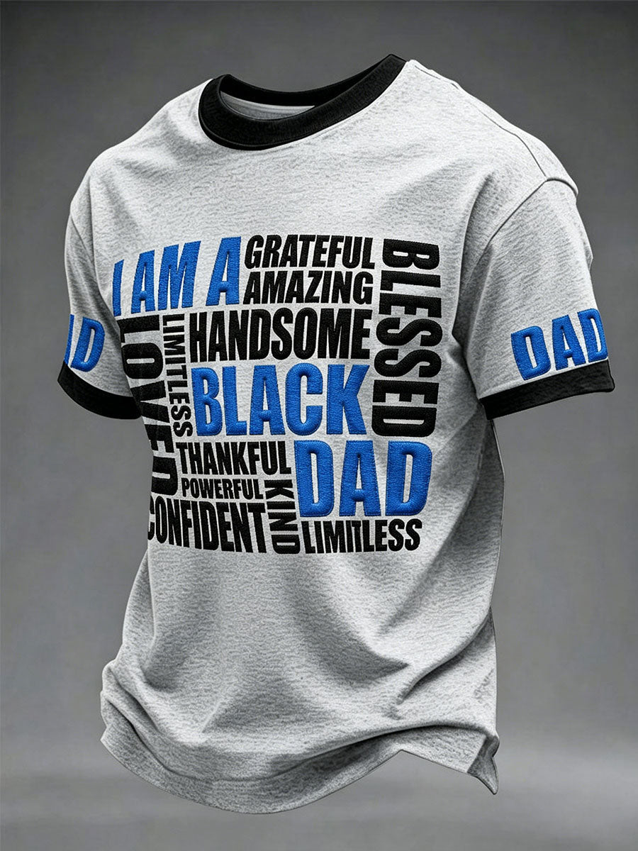 Men's “I Am A Black Dad” Father's Day Fun Casual T-shirt