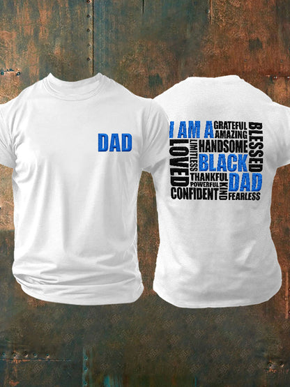 Men's “I Am A Black Dad” Father's Day Fun Casual T-shirt