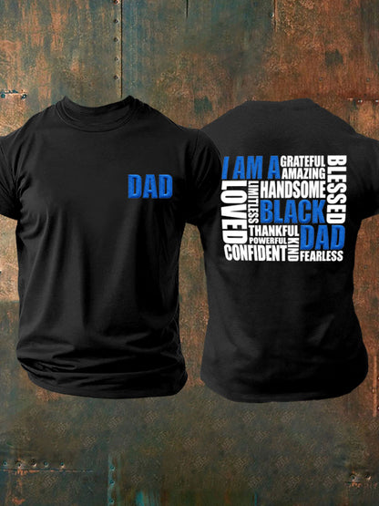 Men's “I Am A Black Dad” Father's Day Fun Casual T-shirt