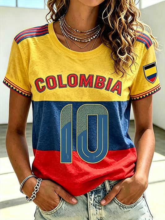 Women's Colombia Football 2026 Casual T-Shirt