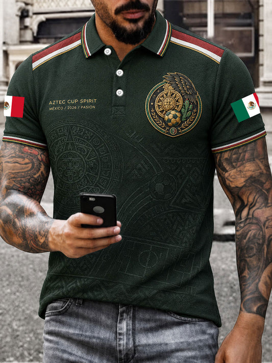 Men's Mexico Football Lover Art Printed Casual Tops