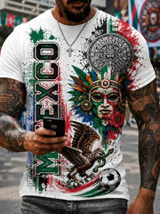Men's Mexican Football Cheering Art Print T-Shirt