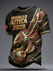 Men's Mexico Football Lover Art Printed T-shirt