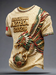 Men's Mexico Football Lover Art Printed T-shirt