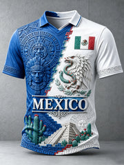 Men's Mexican Football Cheering Art Print V-Neck Top