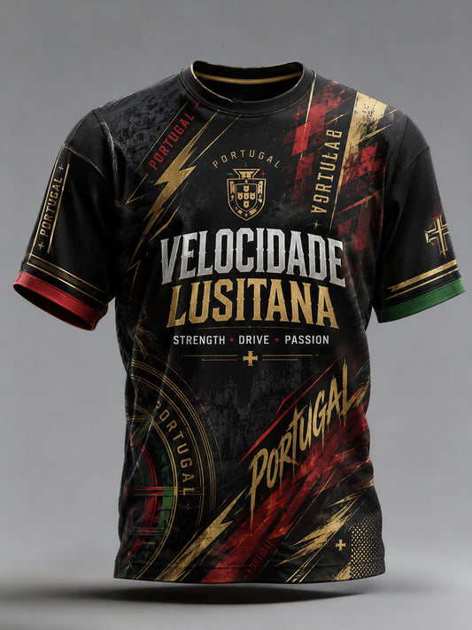 Men's Portugal Football Cheerleading Ocean-Themed Art Print T-Shirt