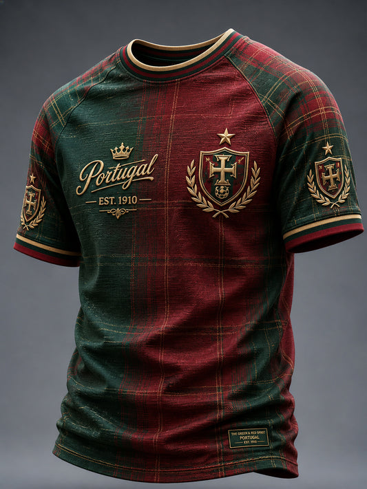 Men's Portuguese Football Printed Casual short sleeves t-shirt