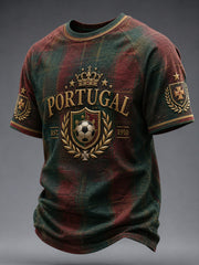 Men's Portuguese Football Printed Casual short sleeves t-shirt