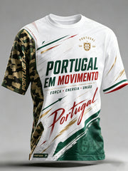 Men's Portugal Football Cheerleading Ocean-Themed Art Print T-Shirt