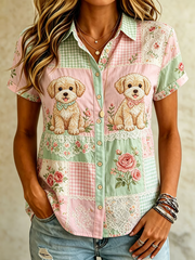 Women's Cute Dog Print  shirts