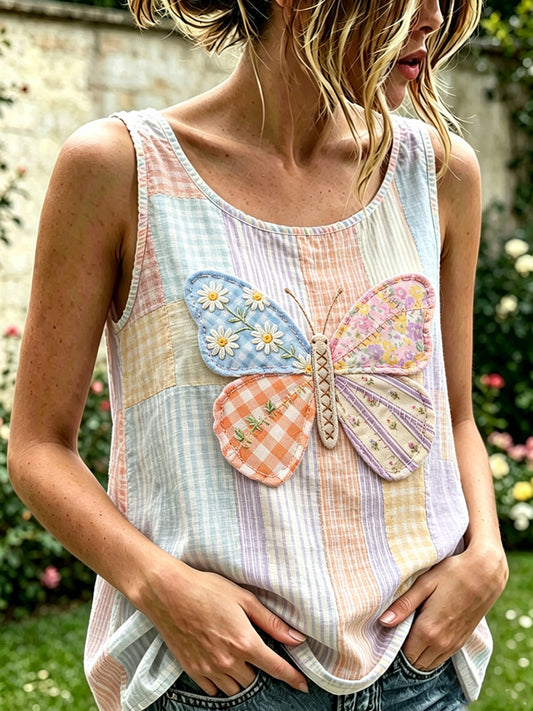 Women's Retro Animal Butterfly Print Sleeveless Tank Top