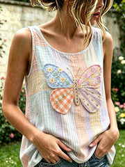 Women's Retro Animal Butterfly Print Sleeveless Tank Top