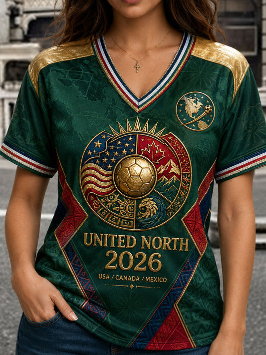 Women's Mexico Football Lover Art Printed T-shirt