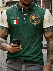Men's Mexico Football Lover Art Printed Casual Tops