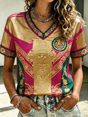 Women's Mexico Football Lover Art Printed T-shirt