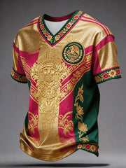 Men's Mexico Football Lover Art Printed T-shirt