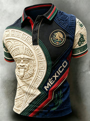 Retro Portuguese Football Fan Art Print Casual Polo Shirt