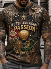 Men's Mexico Football Lover Art Printed T-shirt