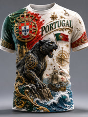 Men's Portuguese Football Match Cheering Element Art Print T-Shirt