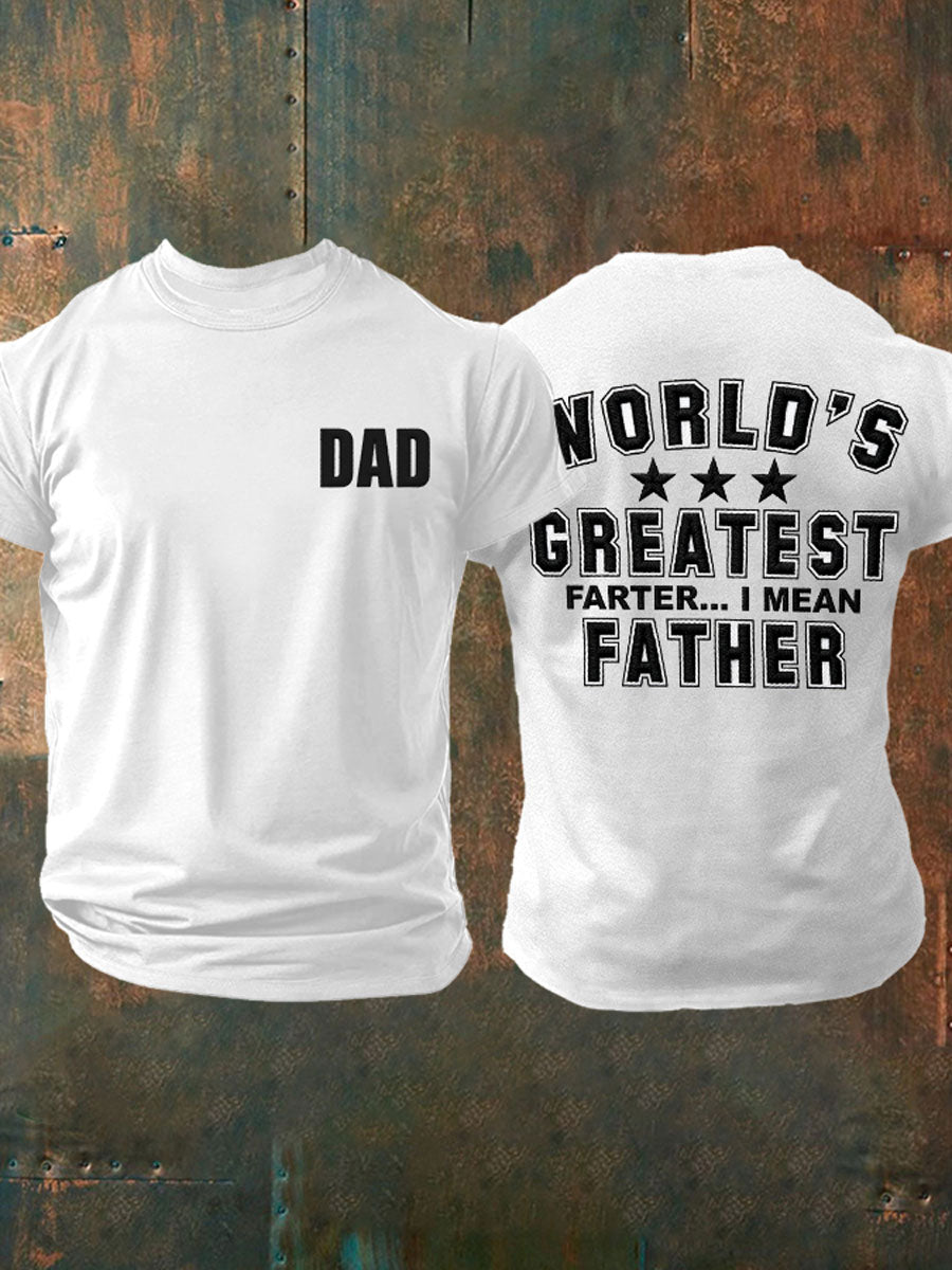 Men's"World’s Greatest Father” Father's Day Fun Casual Unisex T-shirt