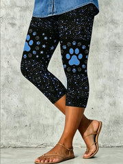 Women's Animal Paw Artistic Printed Leggings