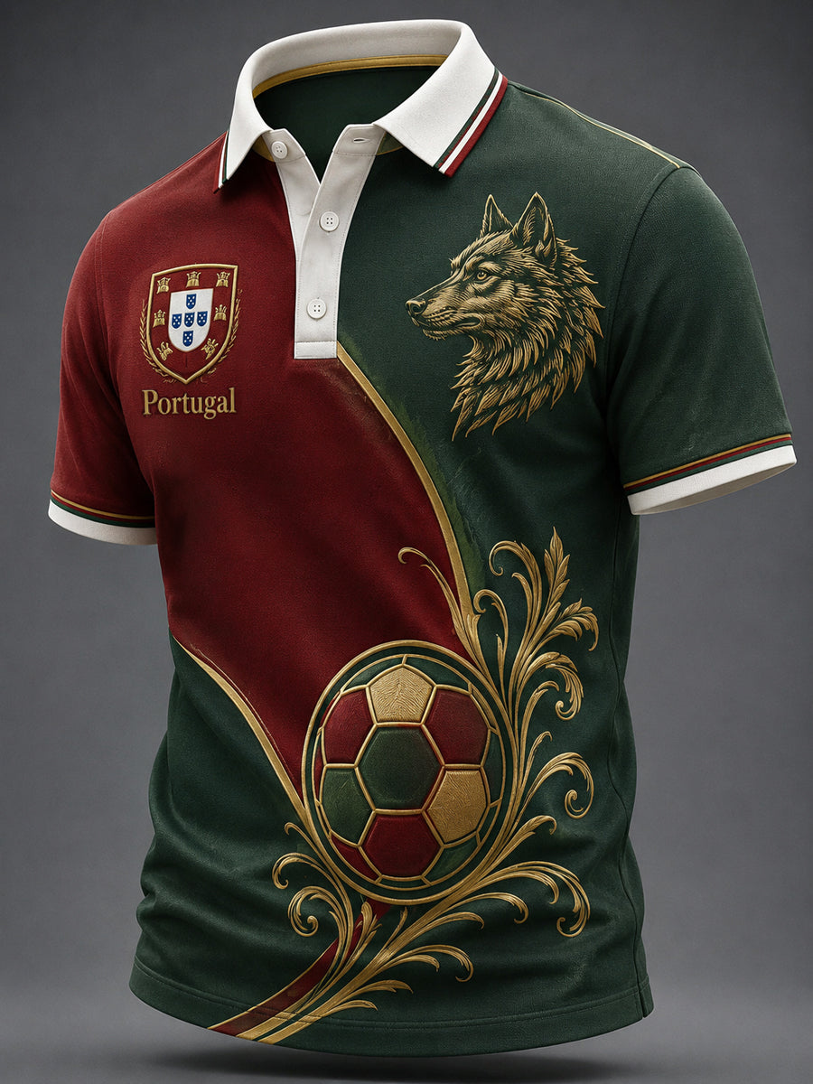 Men's Portuguese Football Print Casual Top