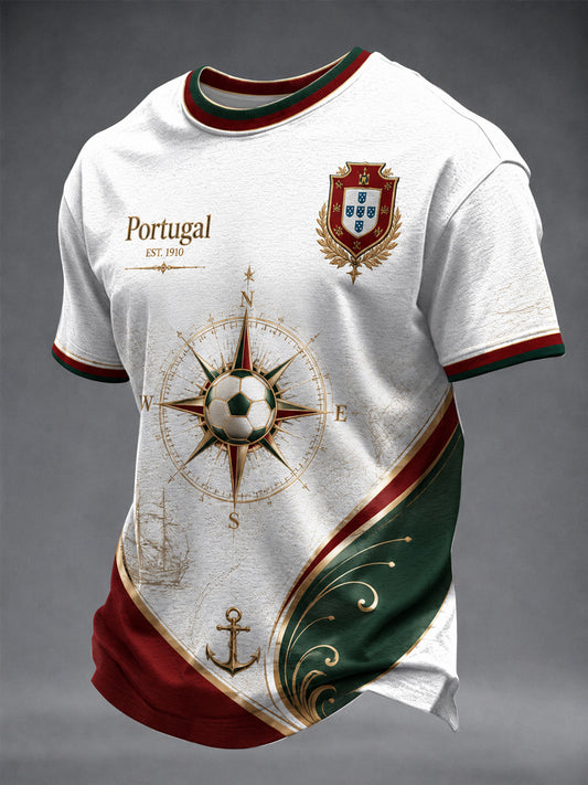 Men's Portuguese Football Printed T-shirt