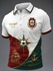 Men's Portuguese Football Print Casual Top