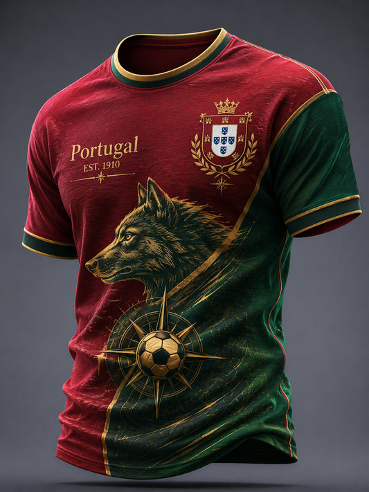 Men's Portuguese Football Printed T-shirt