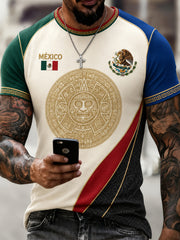 Men's Mexican Football Cheering Fan-Themed Art Print T-Shirt