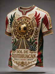 Men's Mexico Football Lover Art Printed T-shirt