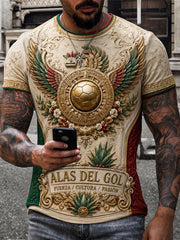 Men's Mexico Football Lover Art Printed T-shirt