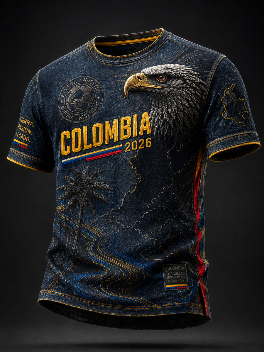 2026 Colombia Soccer “Andean Eagle” Artistic Casual T-Shirt