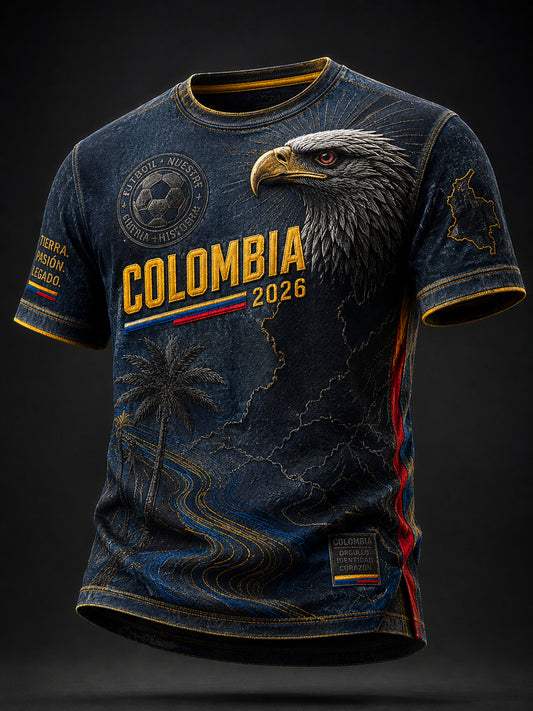 2026 Colombia Soccer “Andean Eagle” Artistic Casual T-Shirt