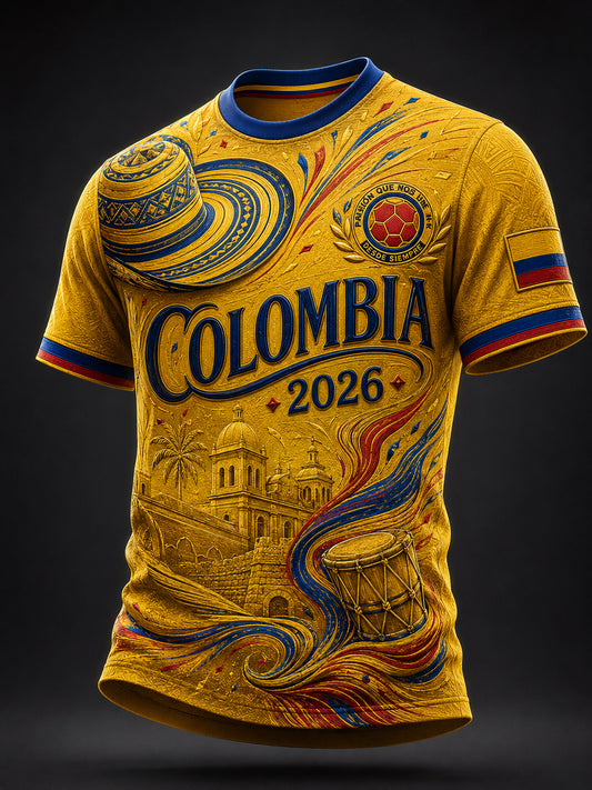2026 Colombia Soccer Commemorative Art Casual T-Shirt