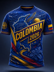 2026 Colombia Soccer Map Commemorative T-Shirt