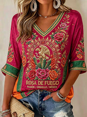 Women's Mexico Football Lover Art Printed T-shirt