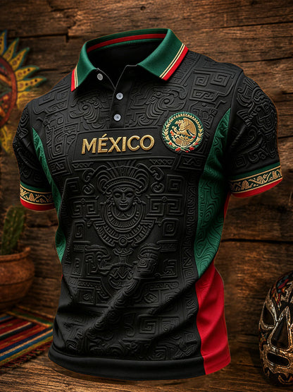 Men's Mexico Football Lover Art Printed Casual Tops