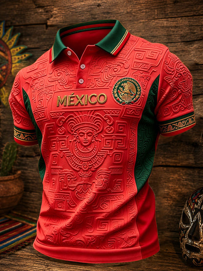 Men's Mexico Football Lover Art Printed Casual Tops