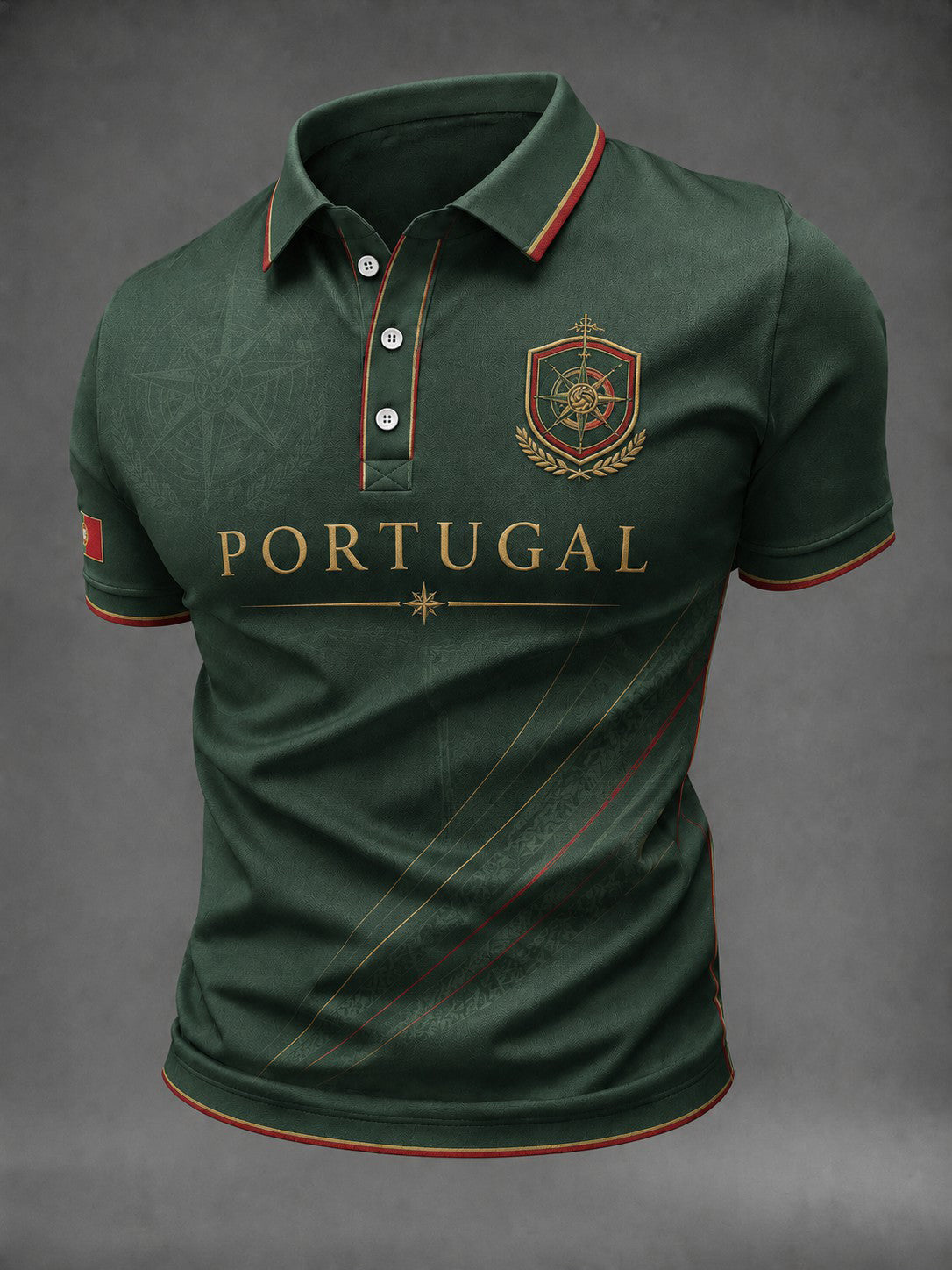 Men's Portugal Football Printed Shirt