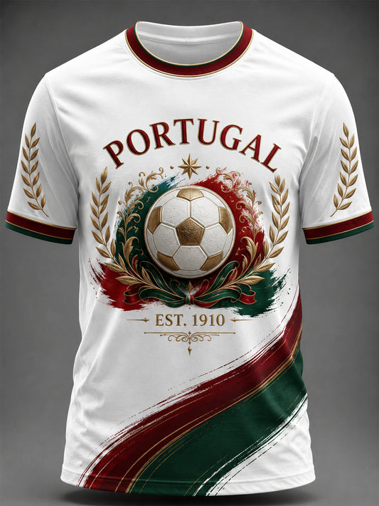 Men's Portuguese Football Printed T-shirt
