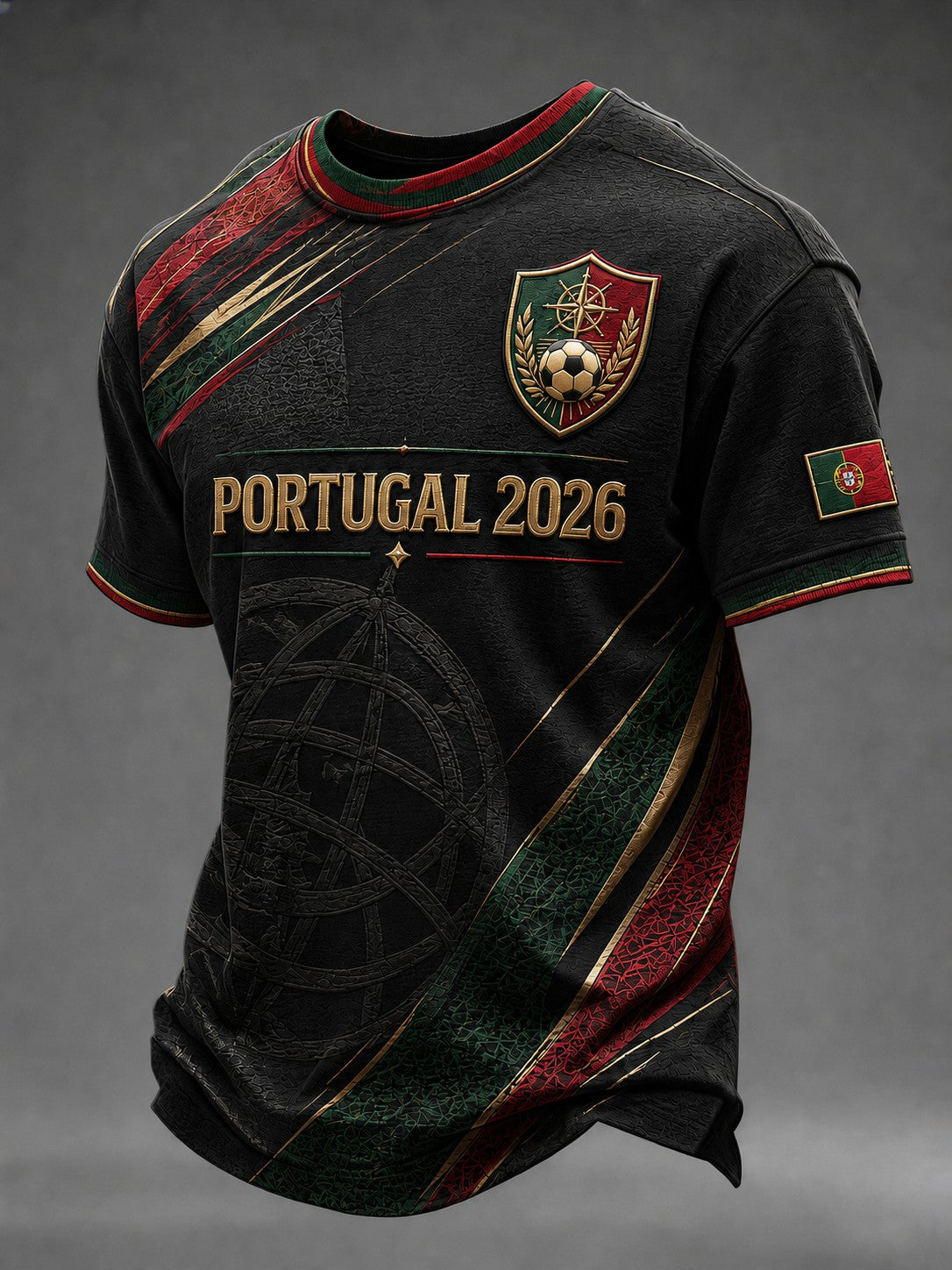 Men's Portugal Football Printed T-shirt
