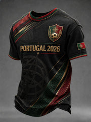 Men's Portugal Football Printed T-shirt