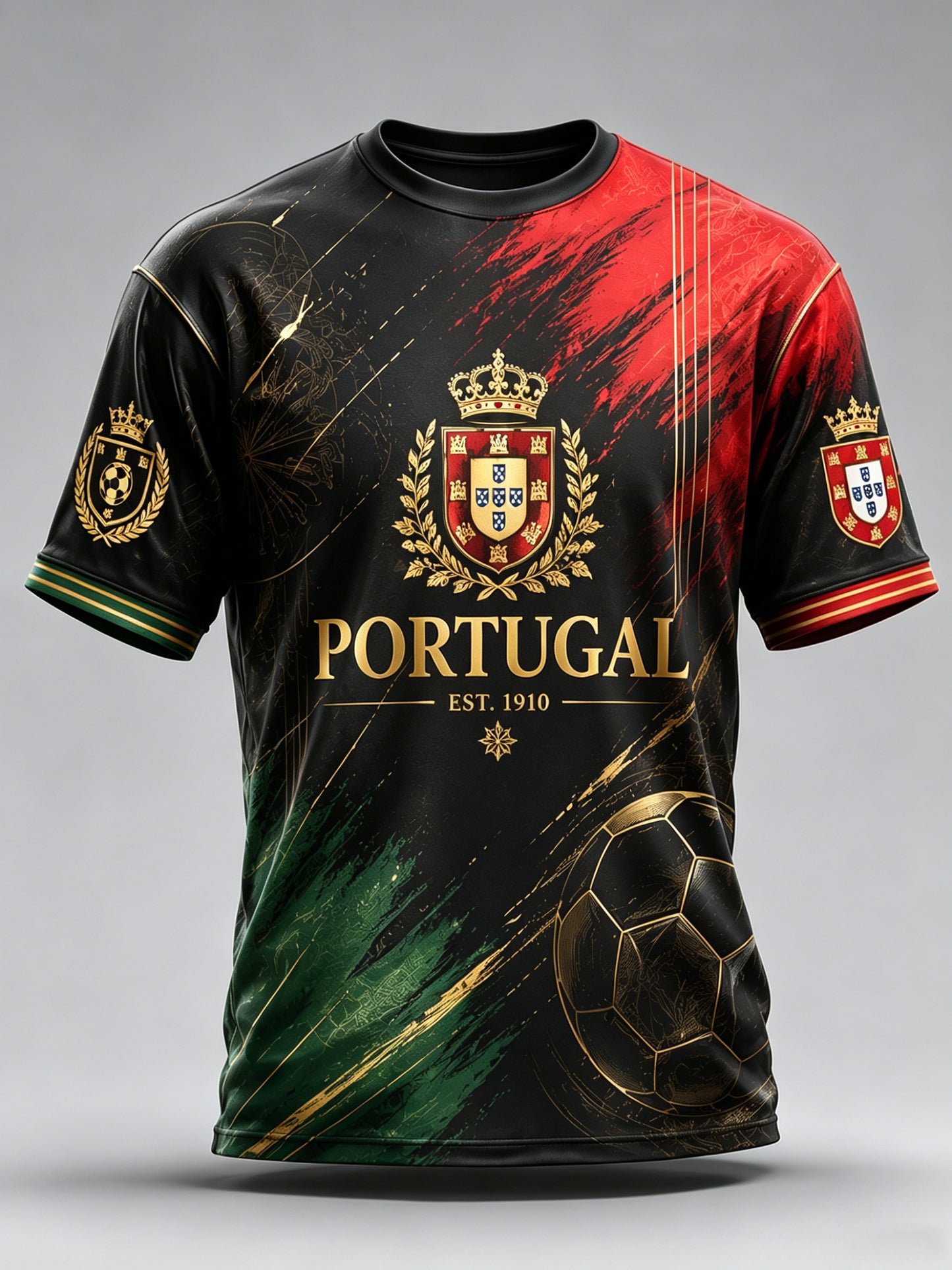 Men's Portugal Football Match Cheer Art Print T-Shirt
