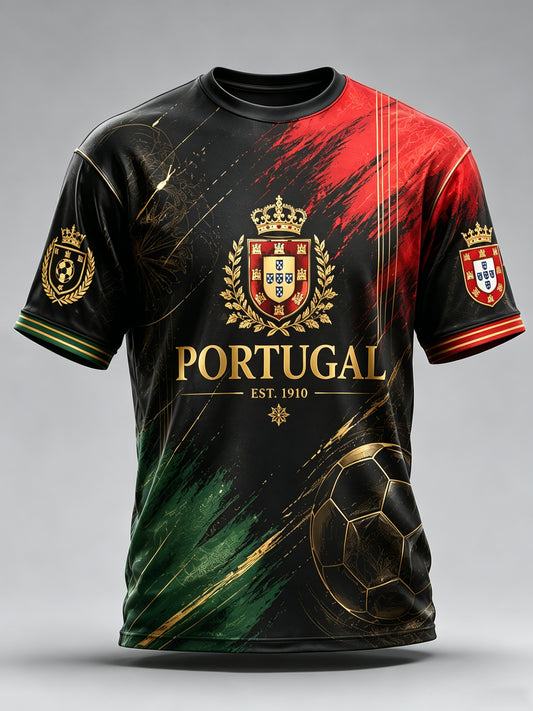 Men's Portugal Football Match Cheer Art Print T-Shirt