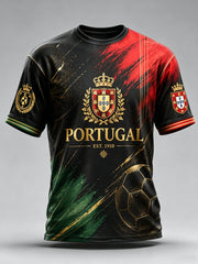 Men's Portugal Football Match Cheer Art Print T-Shirt